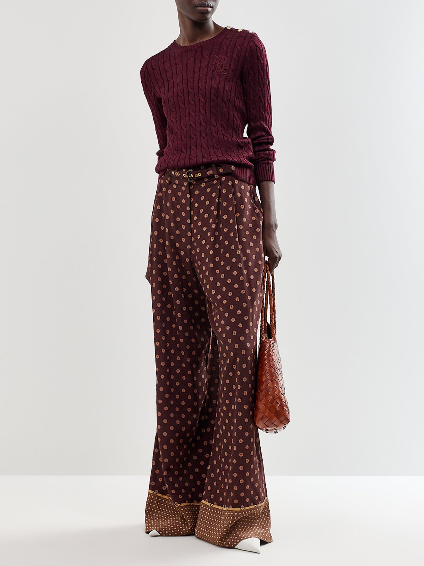 Women's Cotton-Blend Crew Neck Jumper