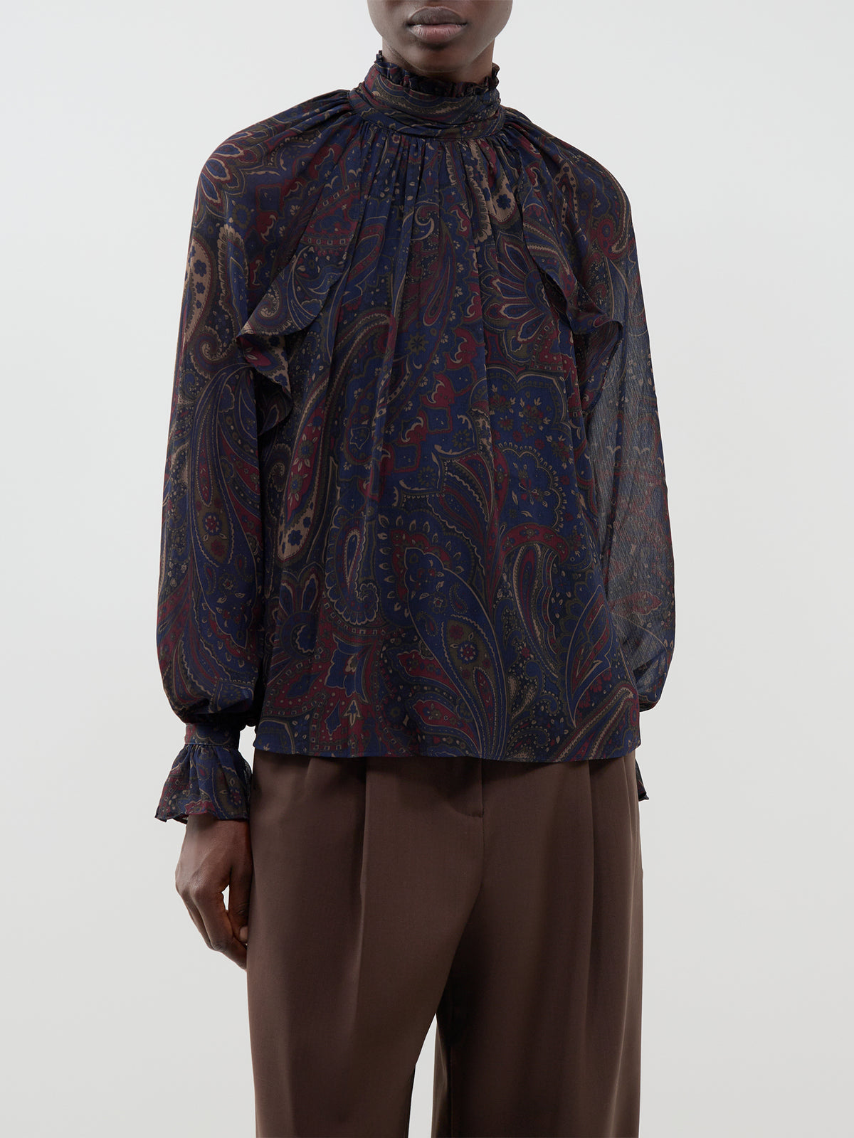 Woven Blouse - Navy Multi