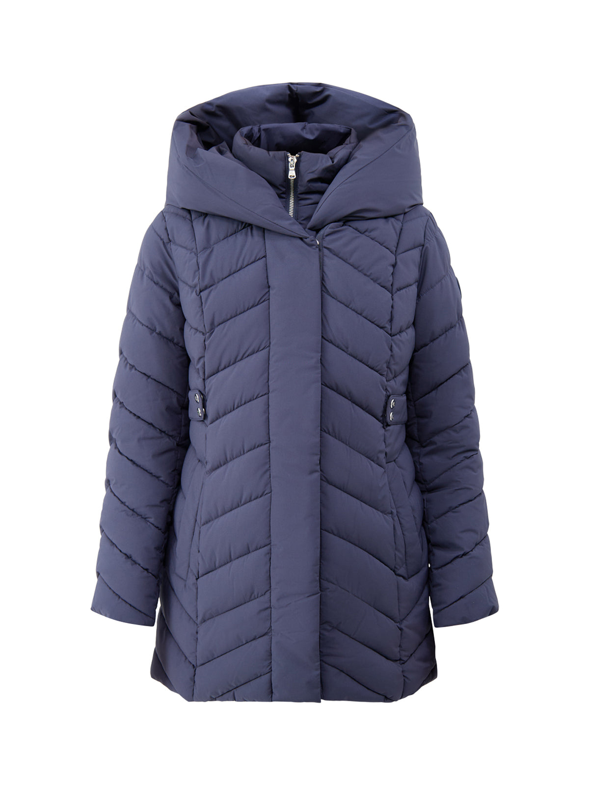 Belted Insulated Puffer Coat - Dark Navy