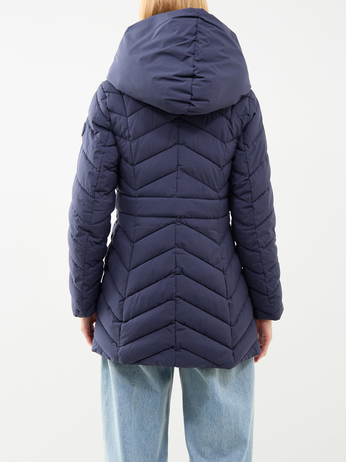 Belted Insulated Puffer Coat - Dark Navy