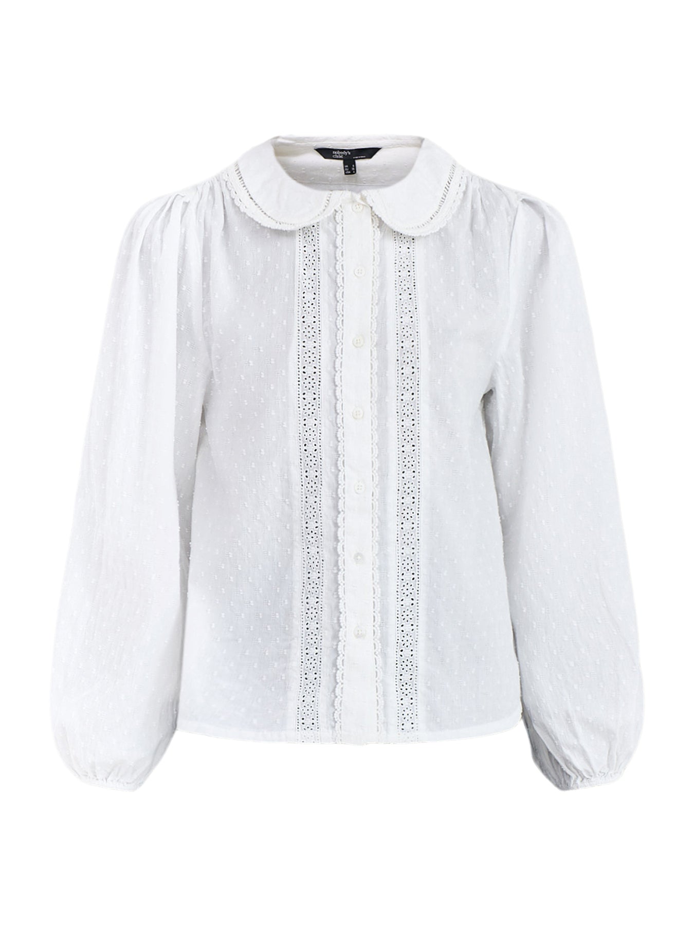 Thimbolina Cotton Peter Pan Collar Blouse White