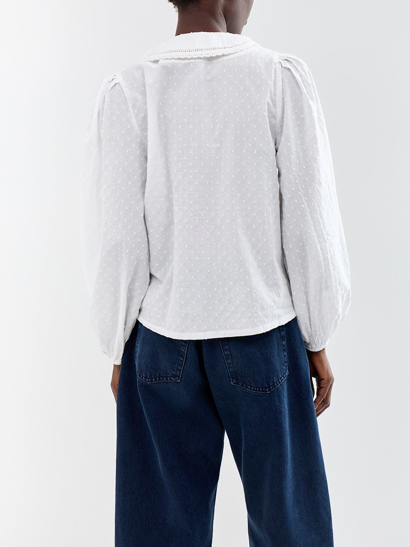 Thimbolina Cotton Peter Pan Collar Blouse White