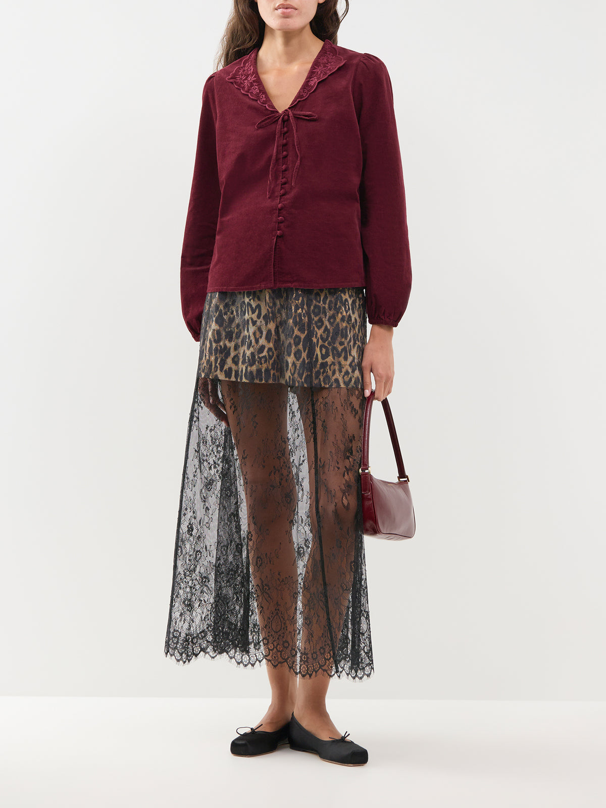 Cotton Isla Cord Blouse - Red