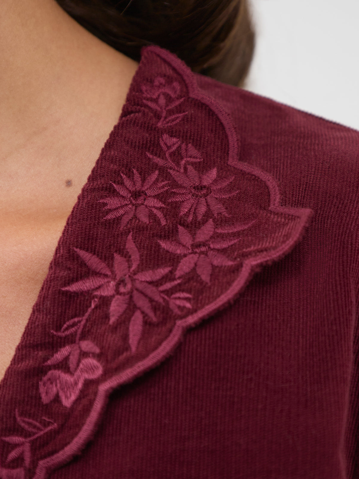 Cotton Isla Cord Blouse - Red