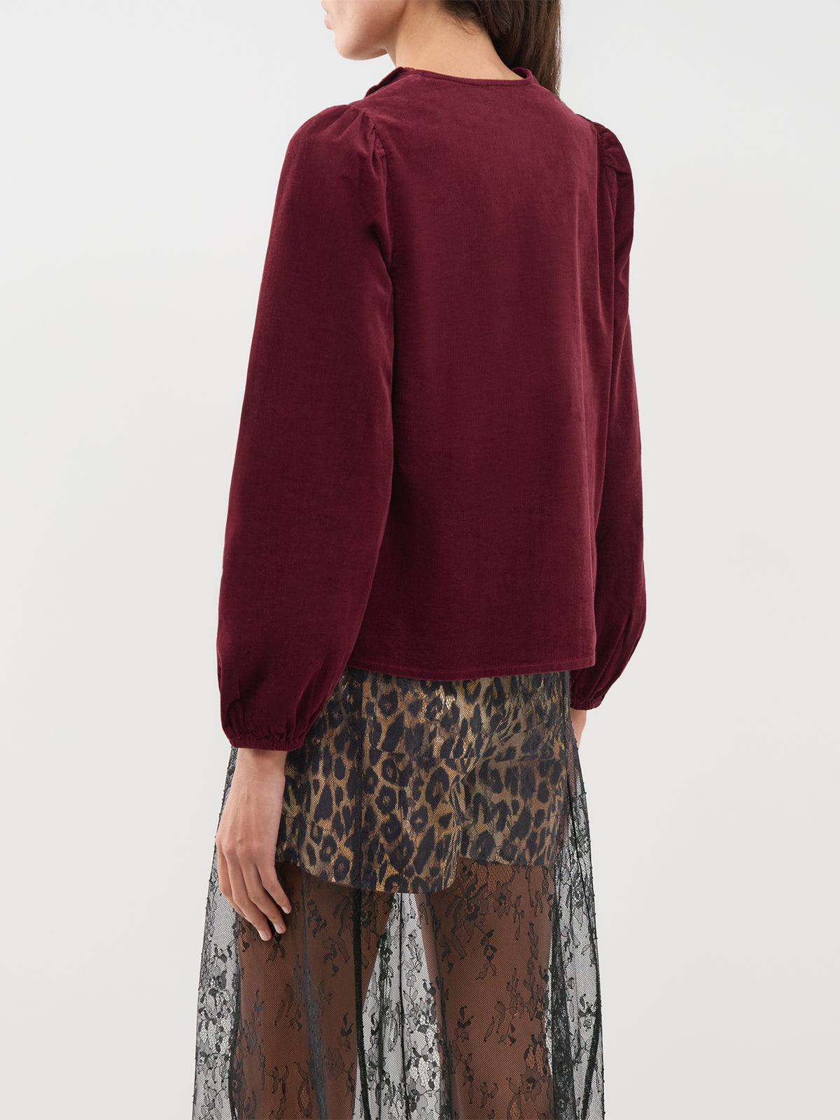 Cotton Isla Cord Blouse - Red