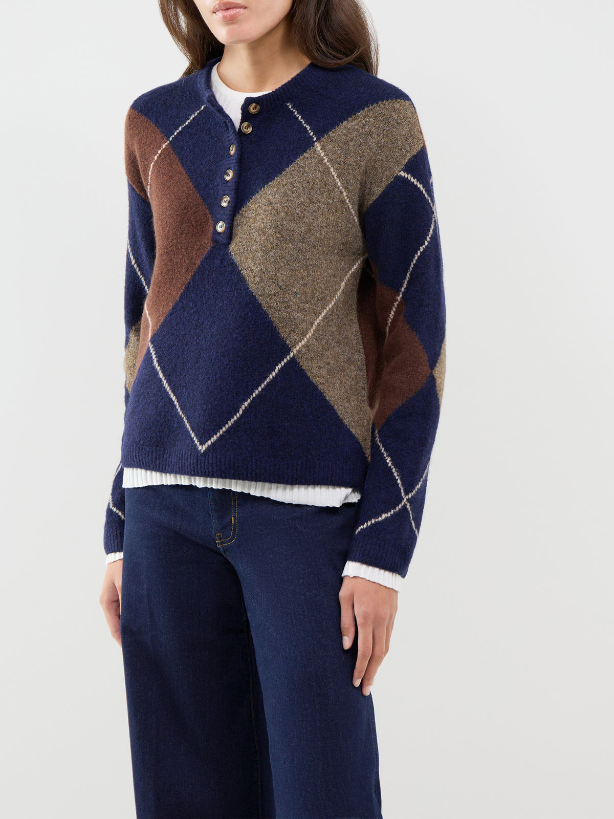Wool Blend Henley Long-Sleeved Jumper