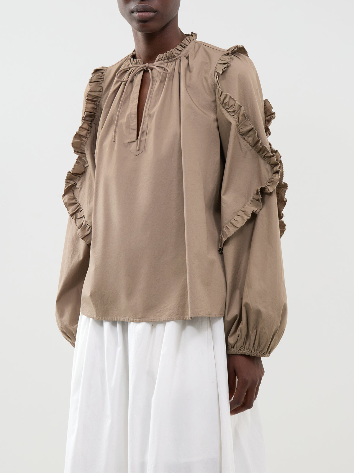 Cotton Vera Blouse - Cold Desert