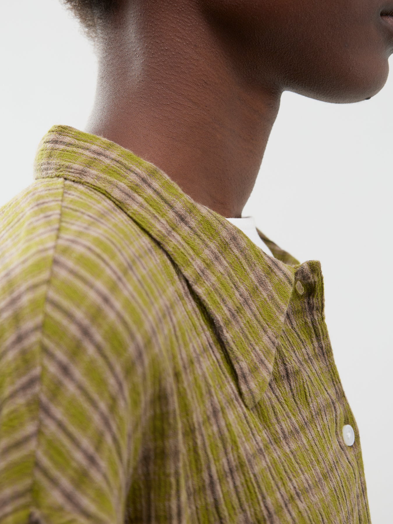Cotton Tinsi Check Shirt - Green & Beige Check