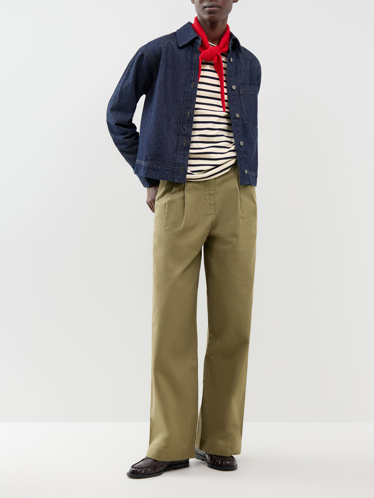 Cotton Julie Barrel Trousers - Light Olive