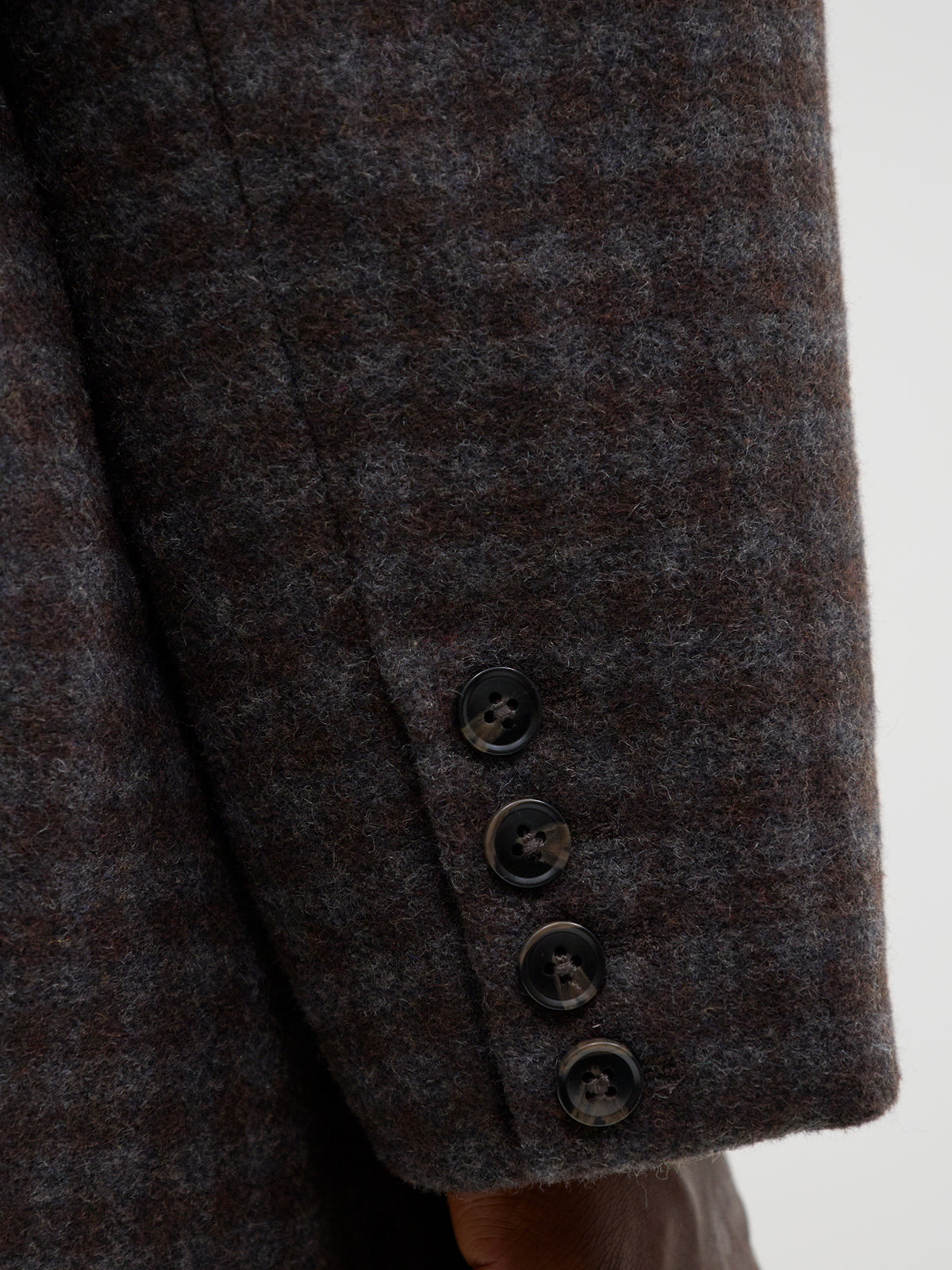 Wool Blend Solvej Blazer - Grey & Brown Check