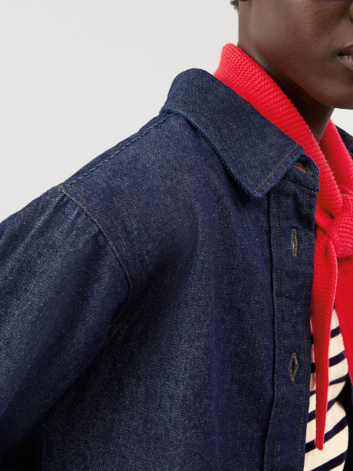 Cotton Tess Denim Jacket - Denim Rinse
