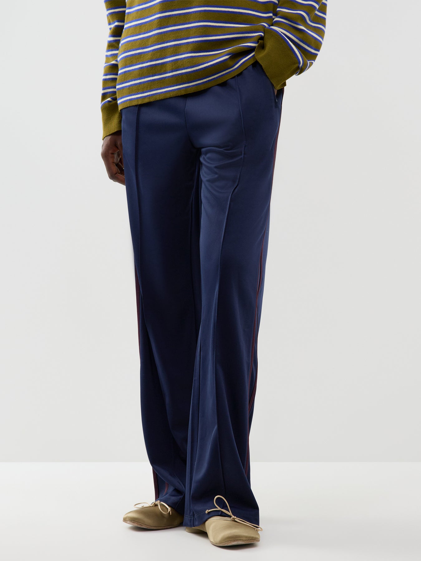 Mia Trousers - Navy & Bordeaux