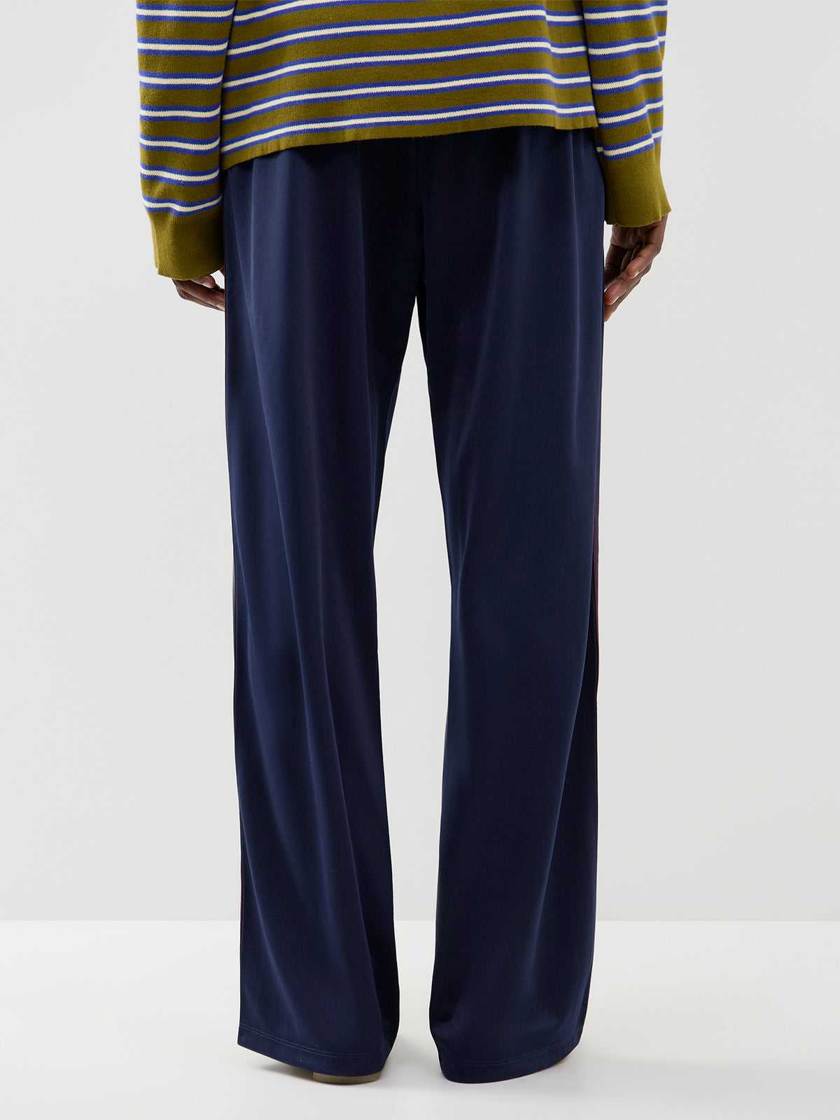 Mia Trousers - Navy & Bordeaux