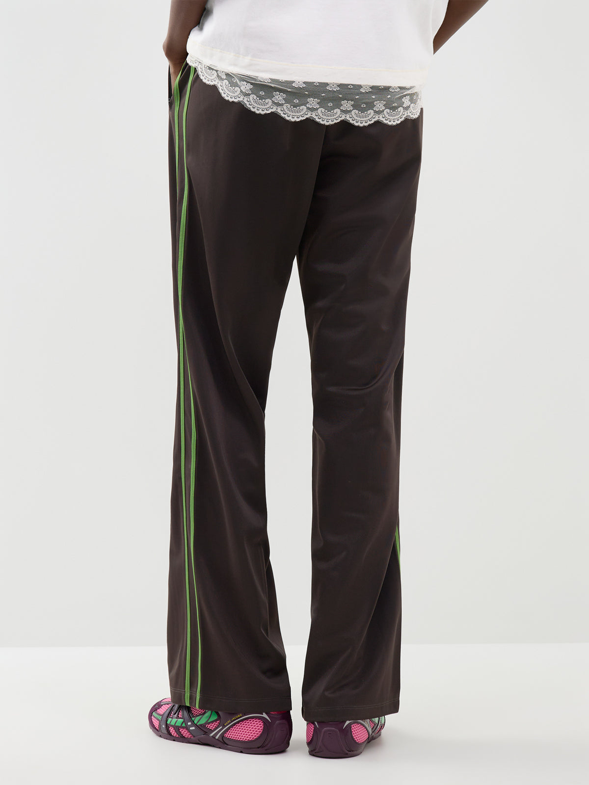 Mia Trousers - Dark Chocolate & Grass Green
