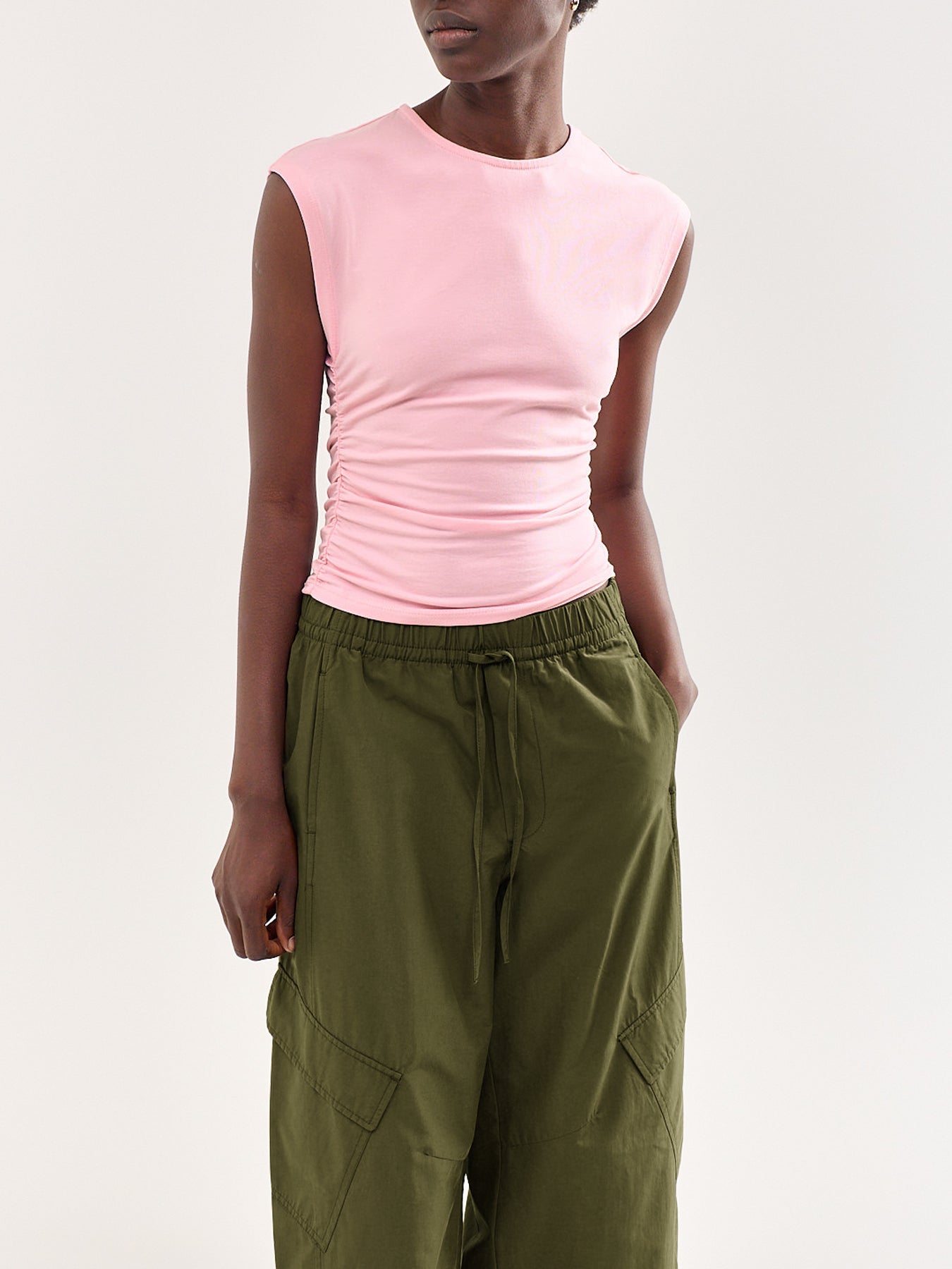 Mira Ruched T-Shirt Pink