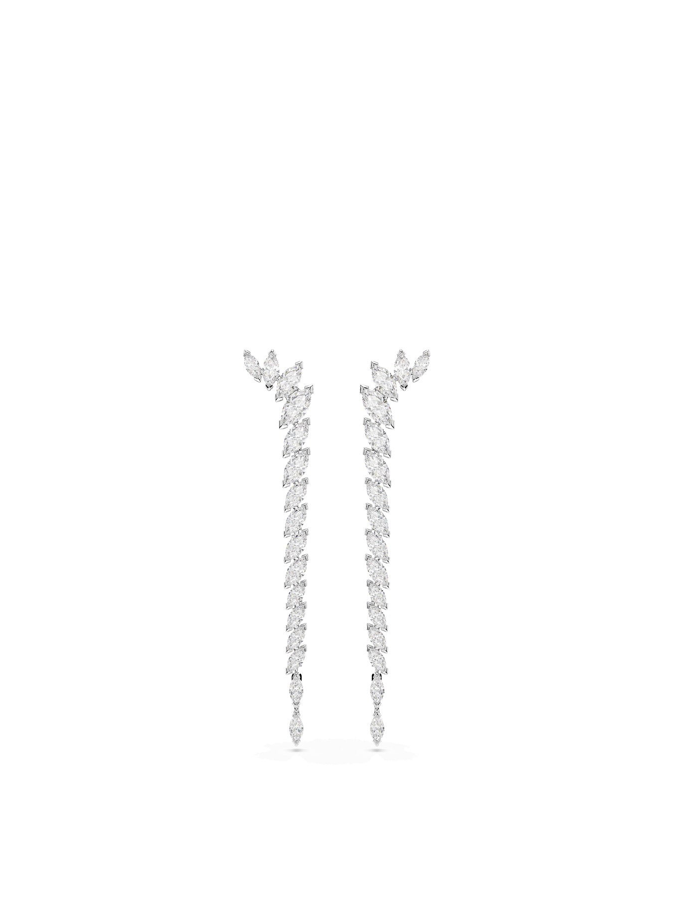 Mesmera Long Stud Earrings Silver