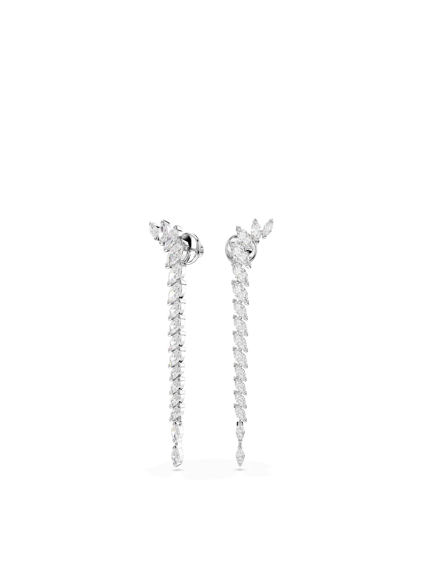 Mesmera Long Stud Earrings Silver