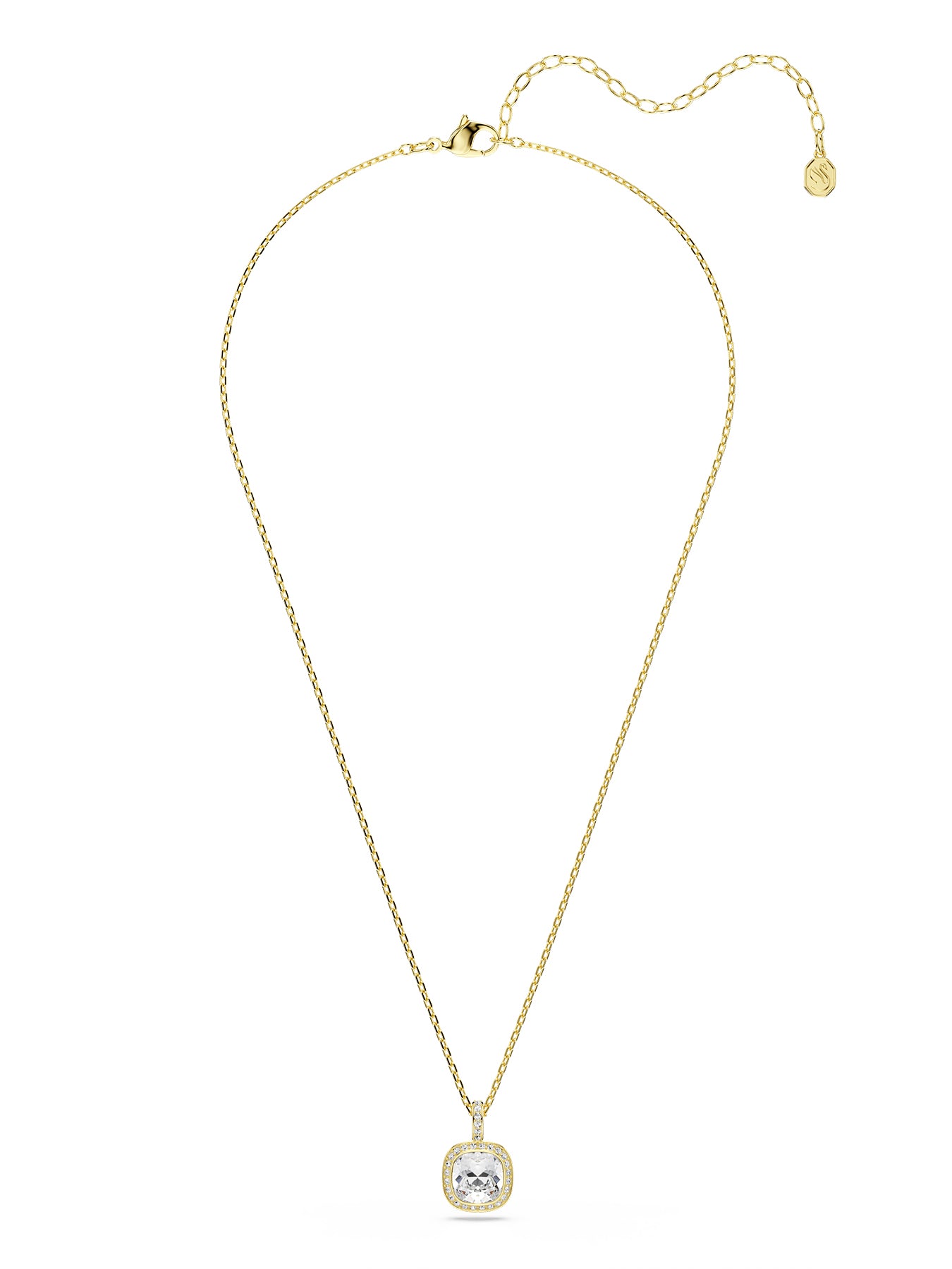 Una Cushion Pendant Necklace Gold