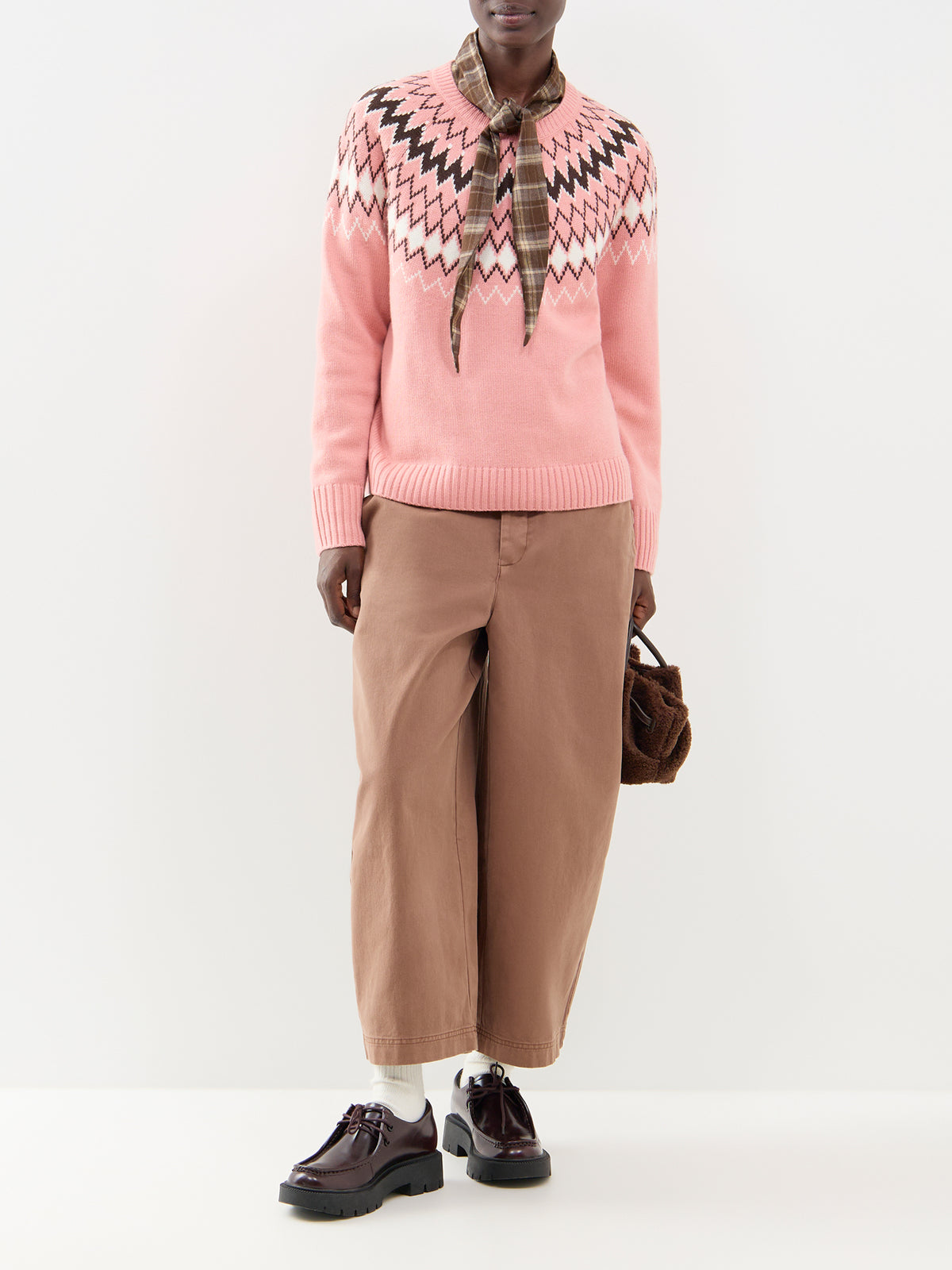 Wool & Cashmere Sugar Fair Isle Sweater - Salmon