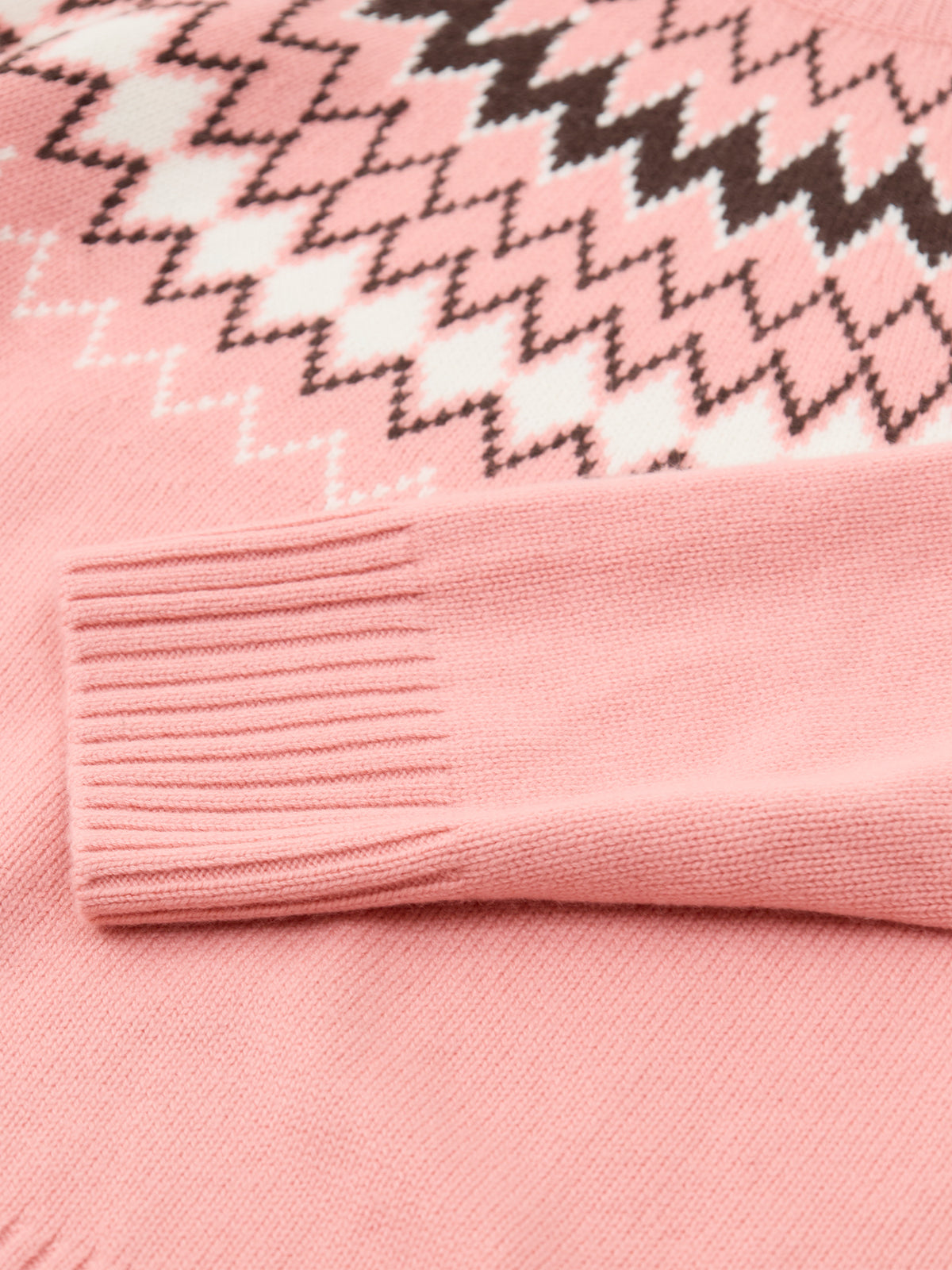 Wool & Cashmere Sugar Fair Isle Sweater - Salmon