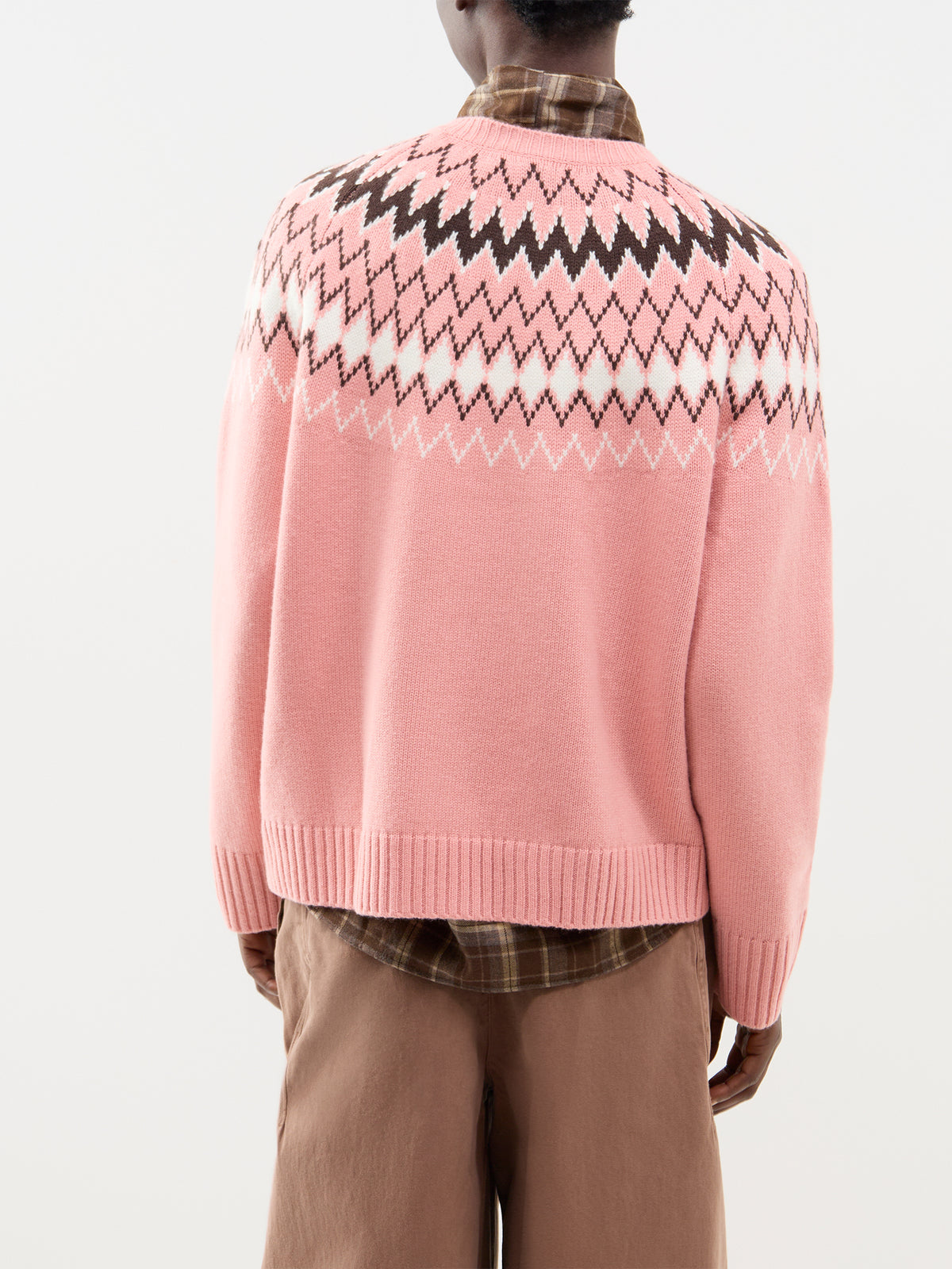 Wool & Cashmere Sugar Fair Isle Sweater - Salmon