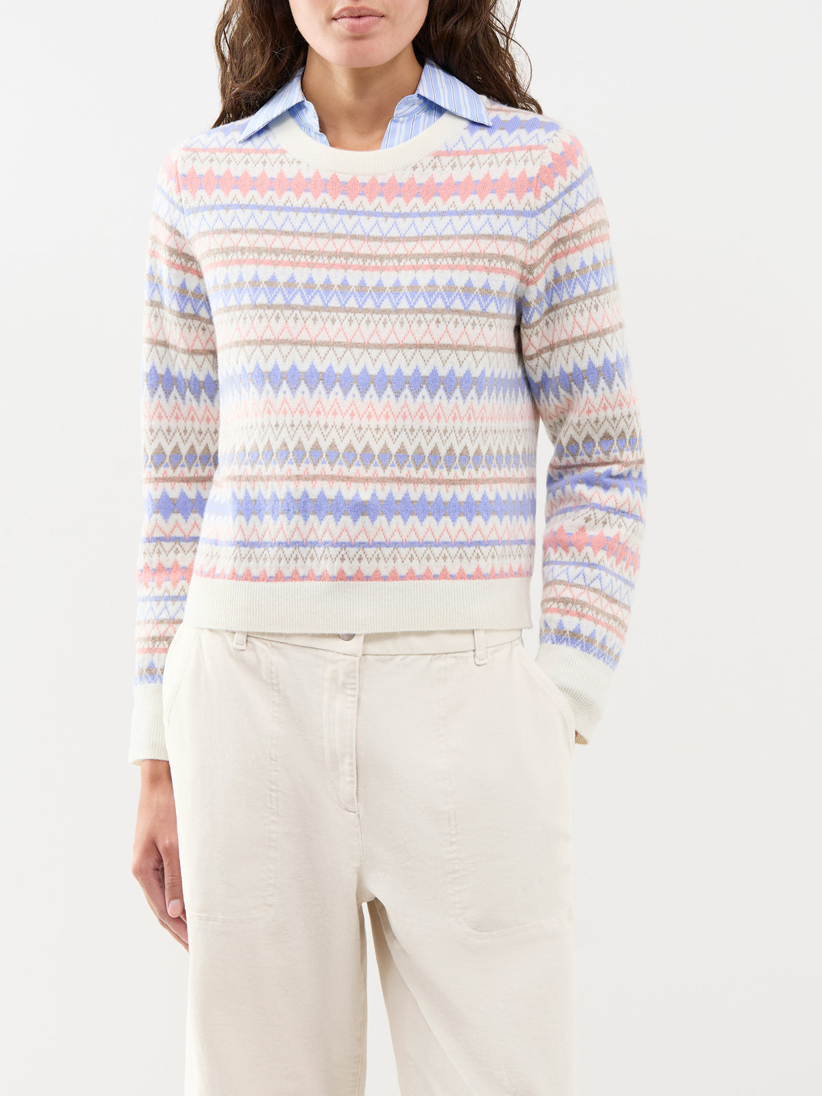 Wool & Cashmere Fair Isle Jumper - Cream Multi