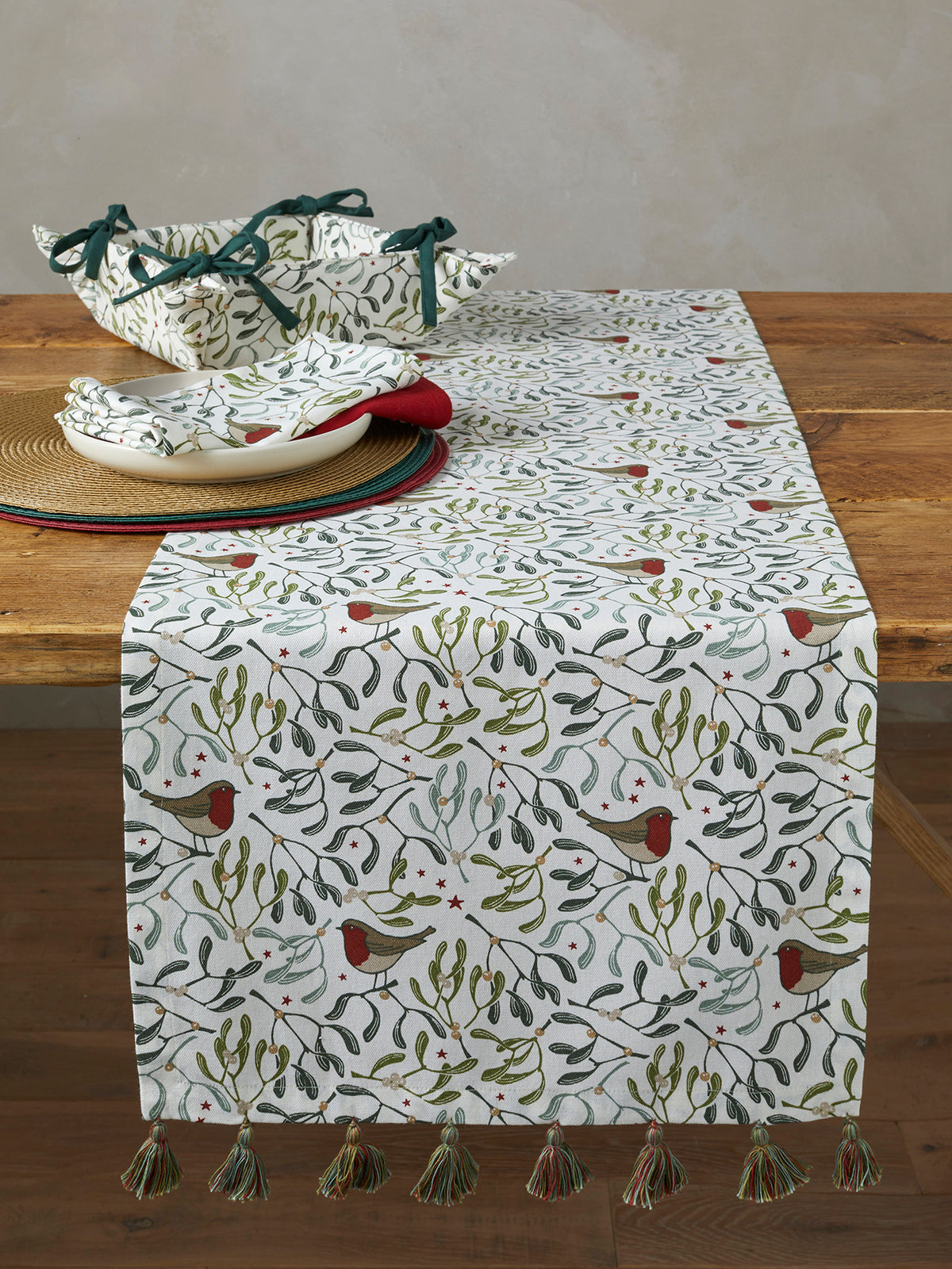 Robin & Mistletoe Christmas Tablecloth
