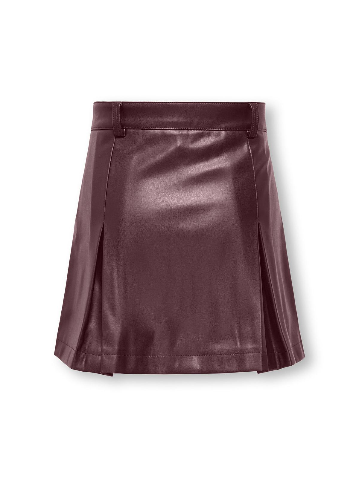 Kogniella High-Waisted Pleated Faux Leather Skirt