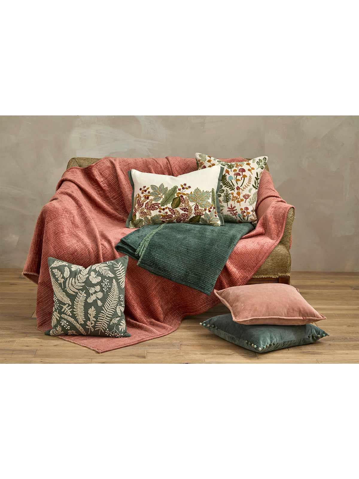 Embroidered Forest Glade Decorative Cushion