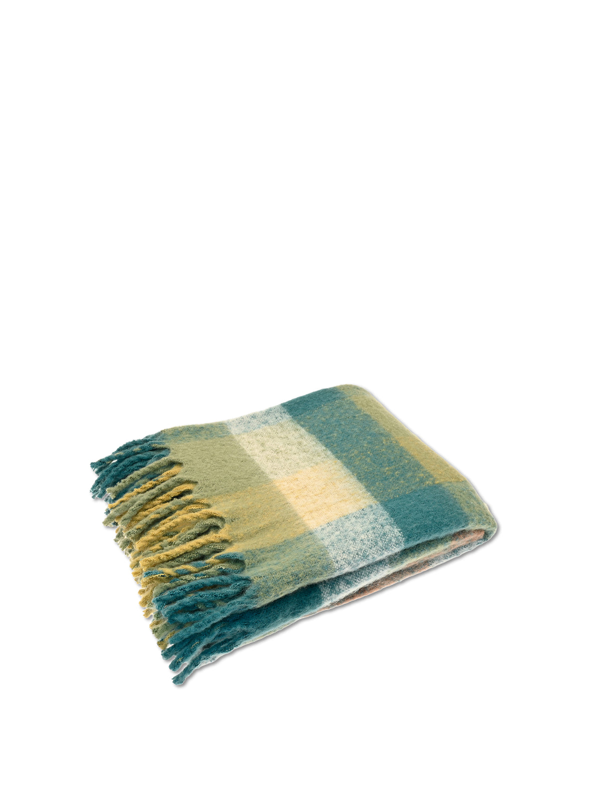 Faux Mohair Check Throw