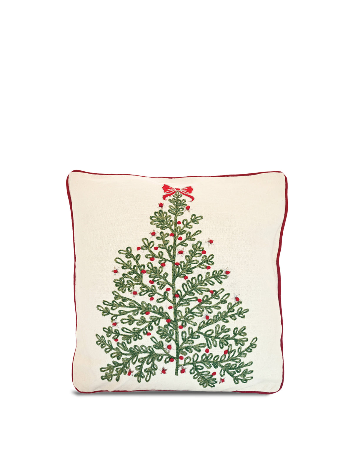 Winter Tree with Bow Decorative Cushion