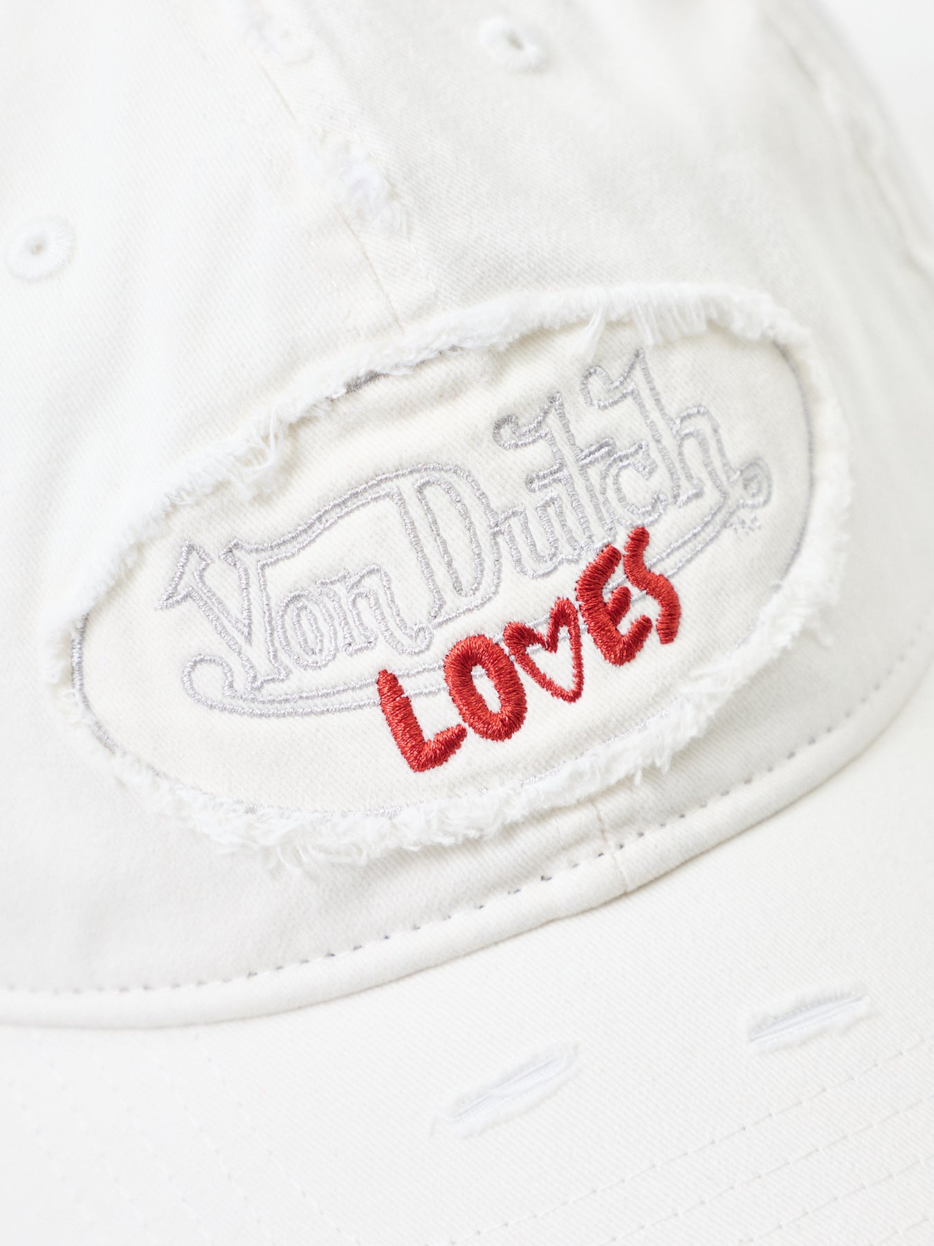 Distressed Dad Cap White