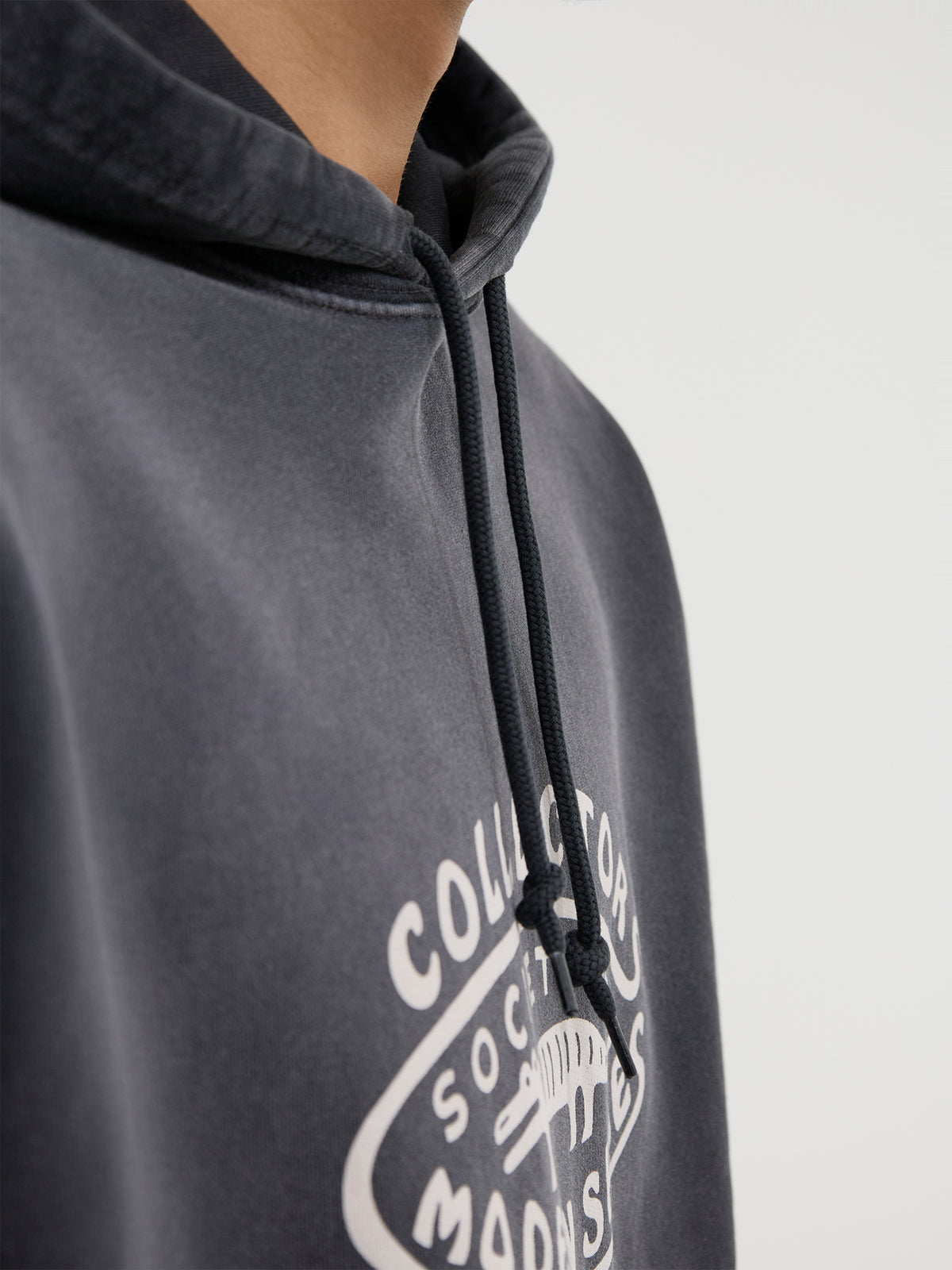 Cotton Blend Gator Shoes Hoodie - Black