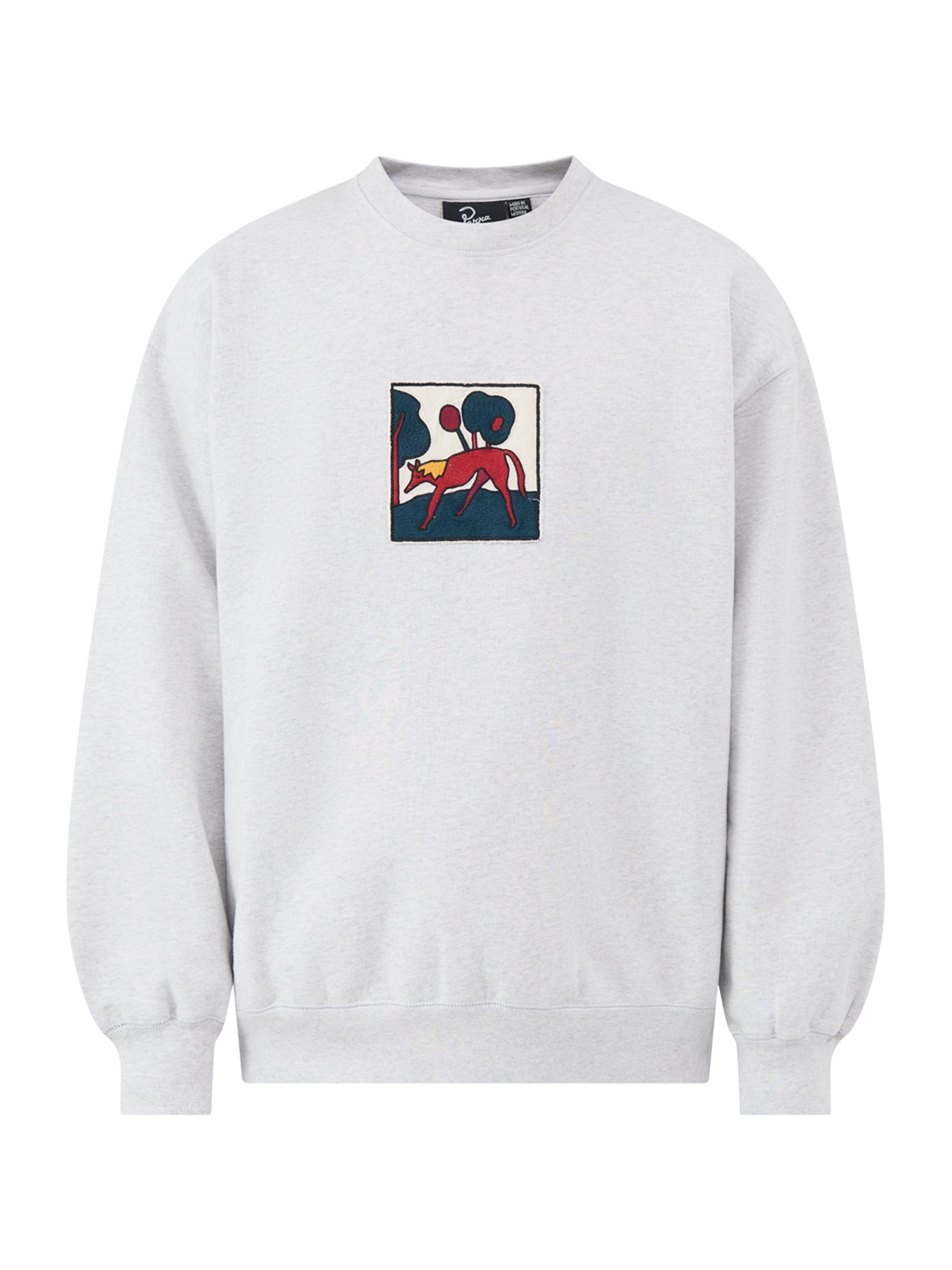 Cotton Blend Long Lost Leg Crew Neck Sweatshirt - Heather Grey
