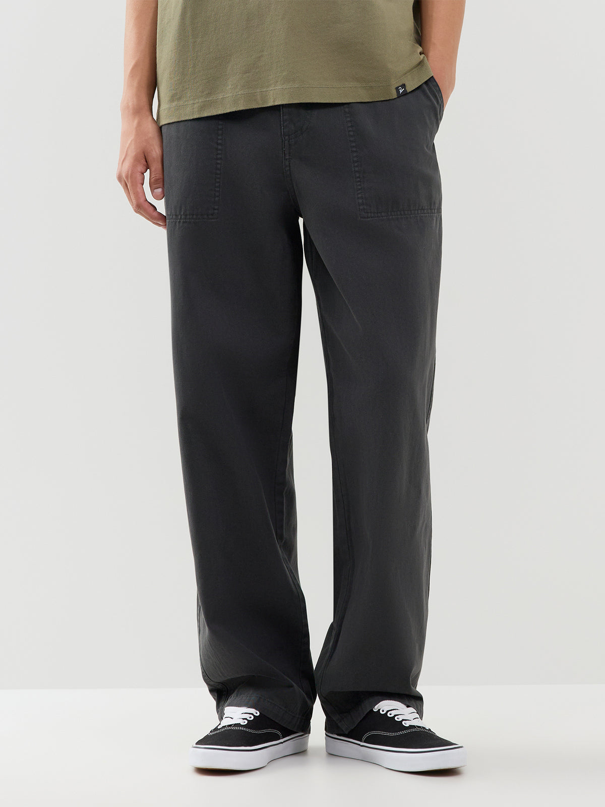 Cotton Twill Art Trousers - Black