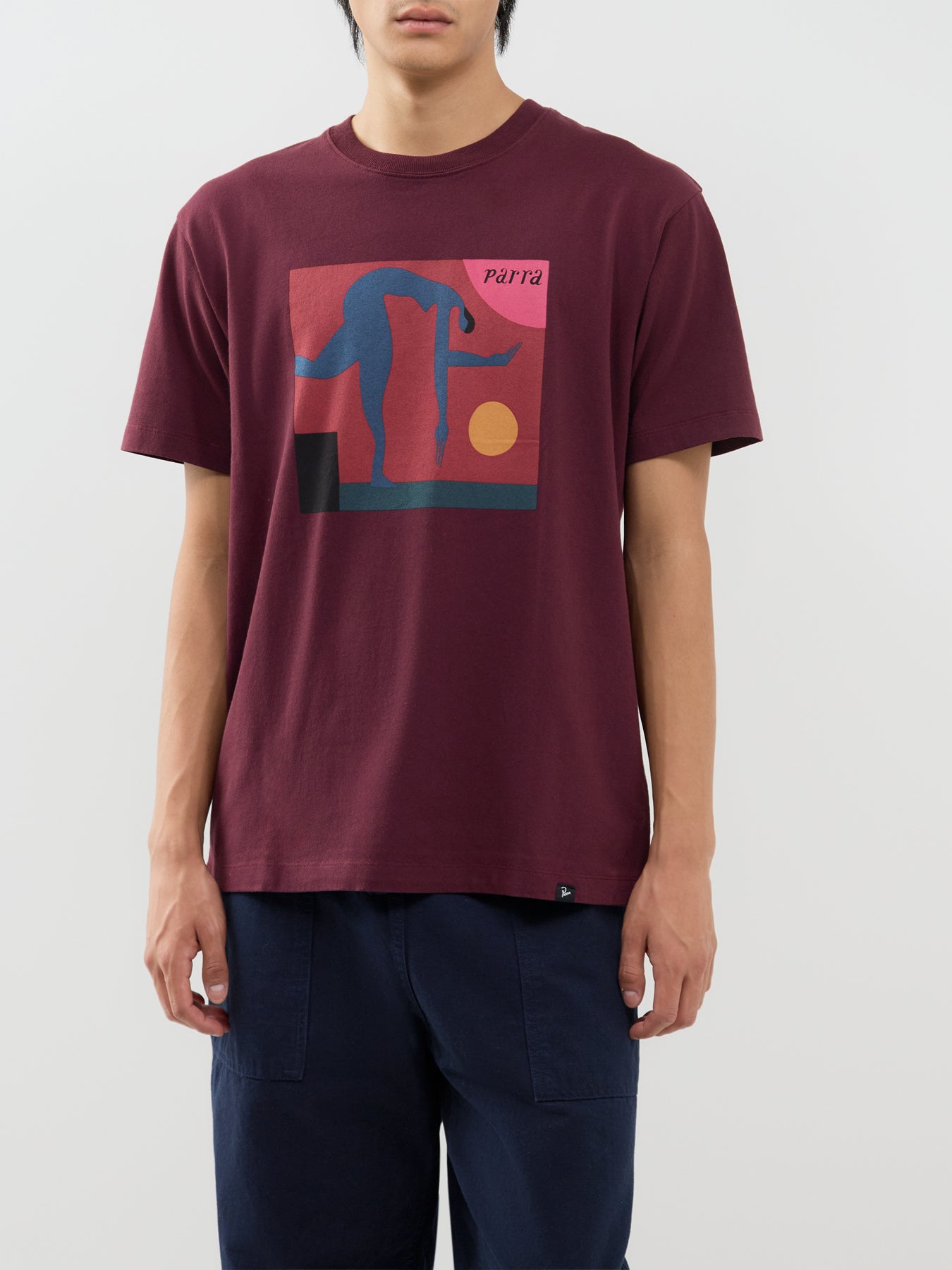 Cotton Tripped Up T-Shirt - Dark Red