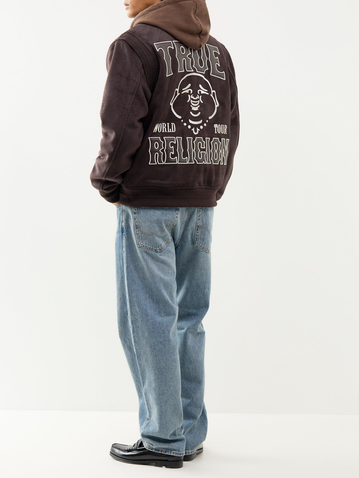 Suede-Effect Bomber Jacket