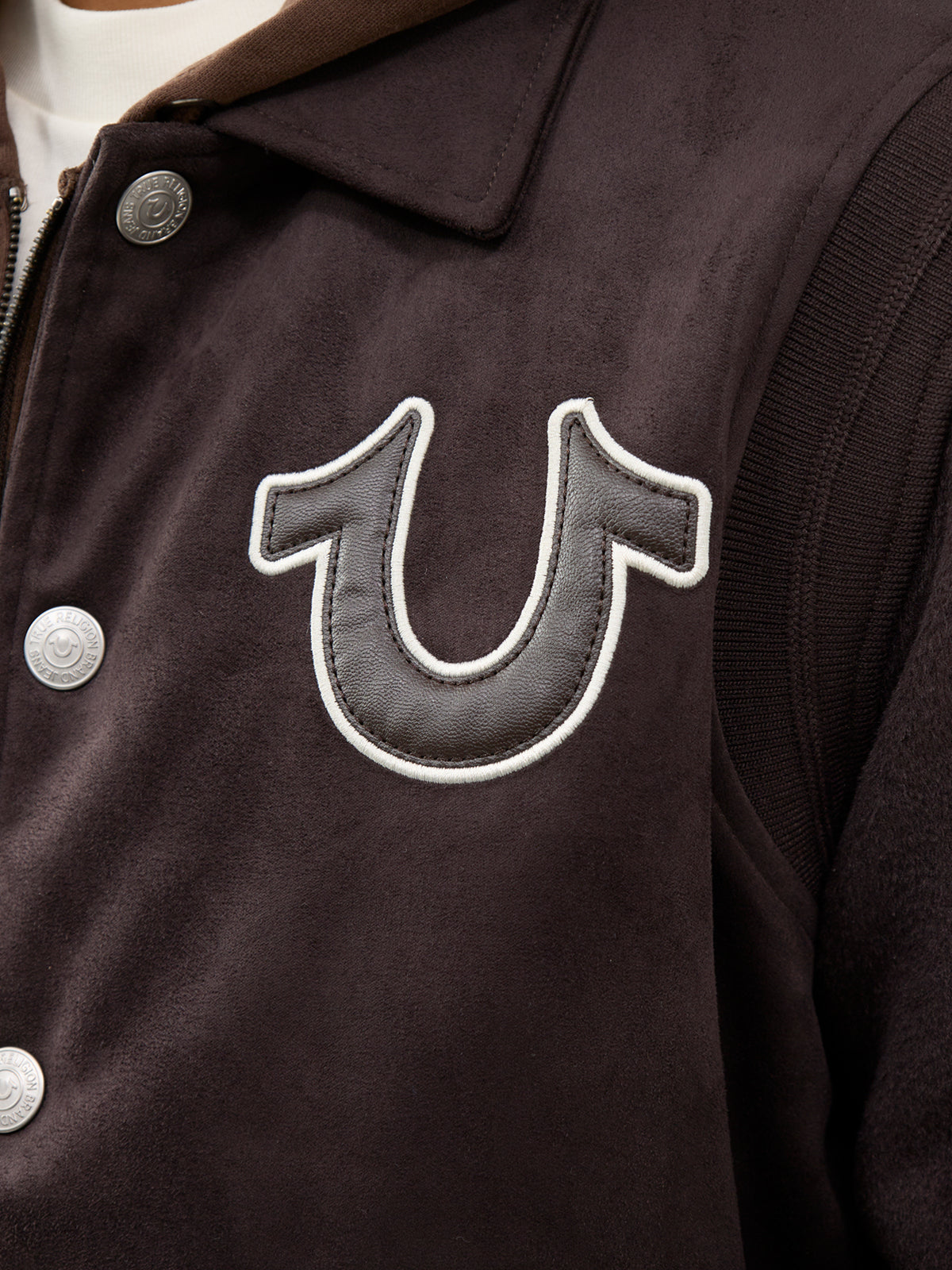 Suede-Effect Bomber Jacket