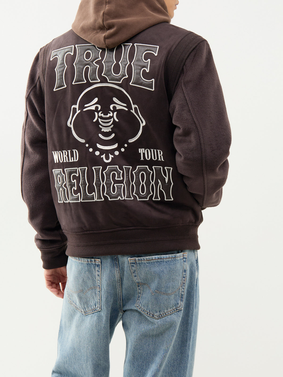 Suede-Effect Bomber Jacket