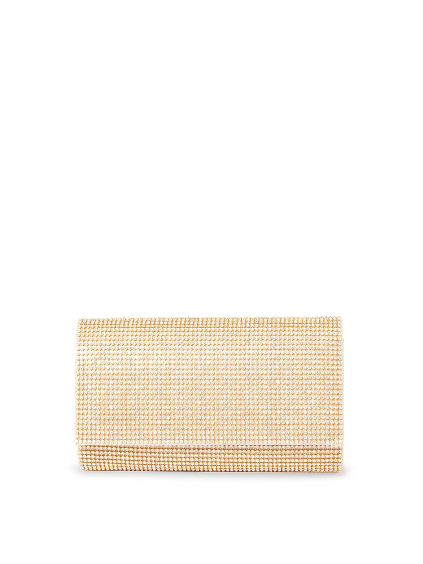 Hannah Heatfix Foldover Clutch Bag Gold
