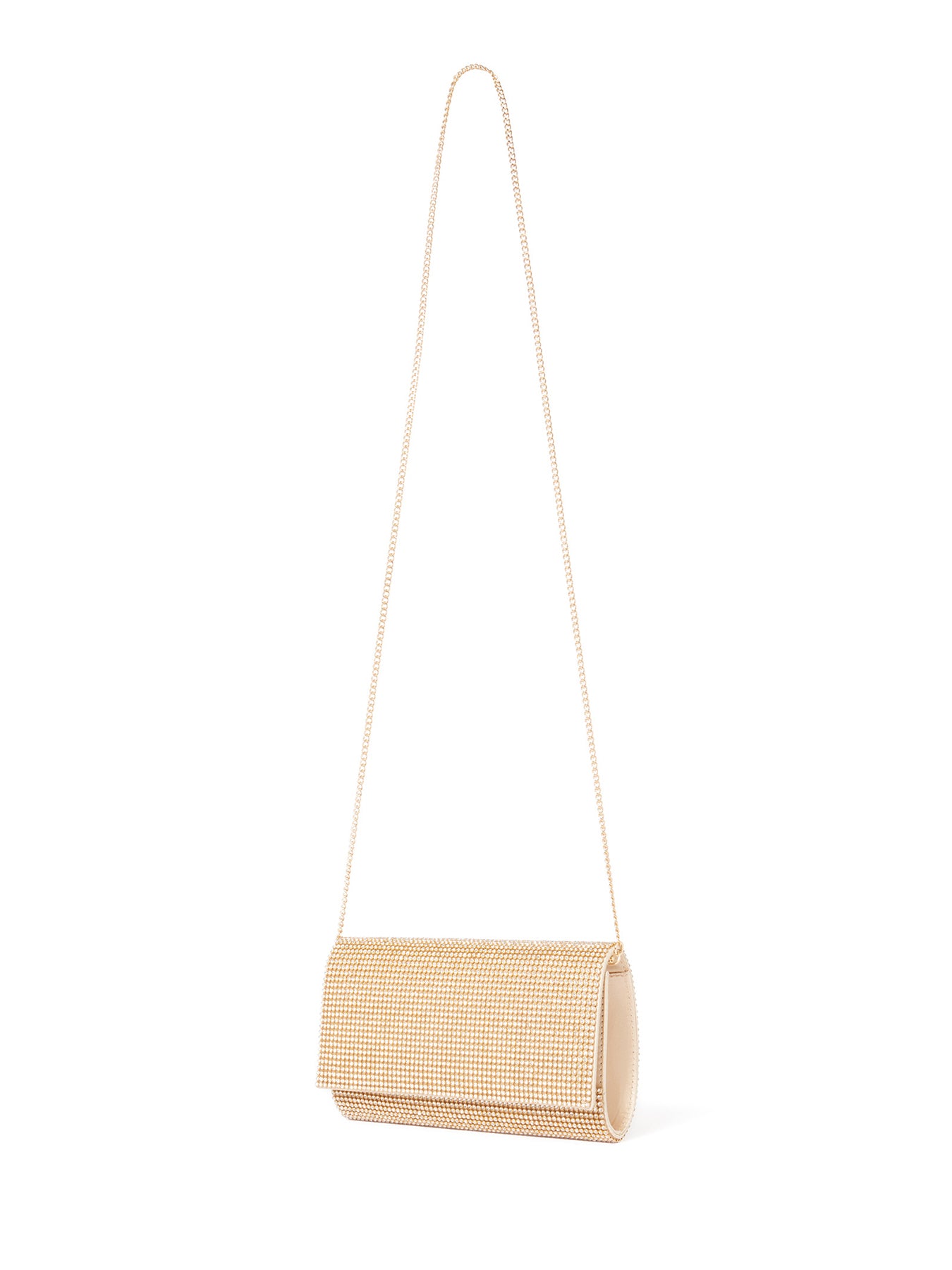 Hannah Heatfix Foldover Clutch Bag Gold