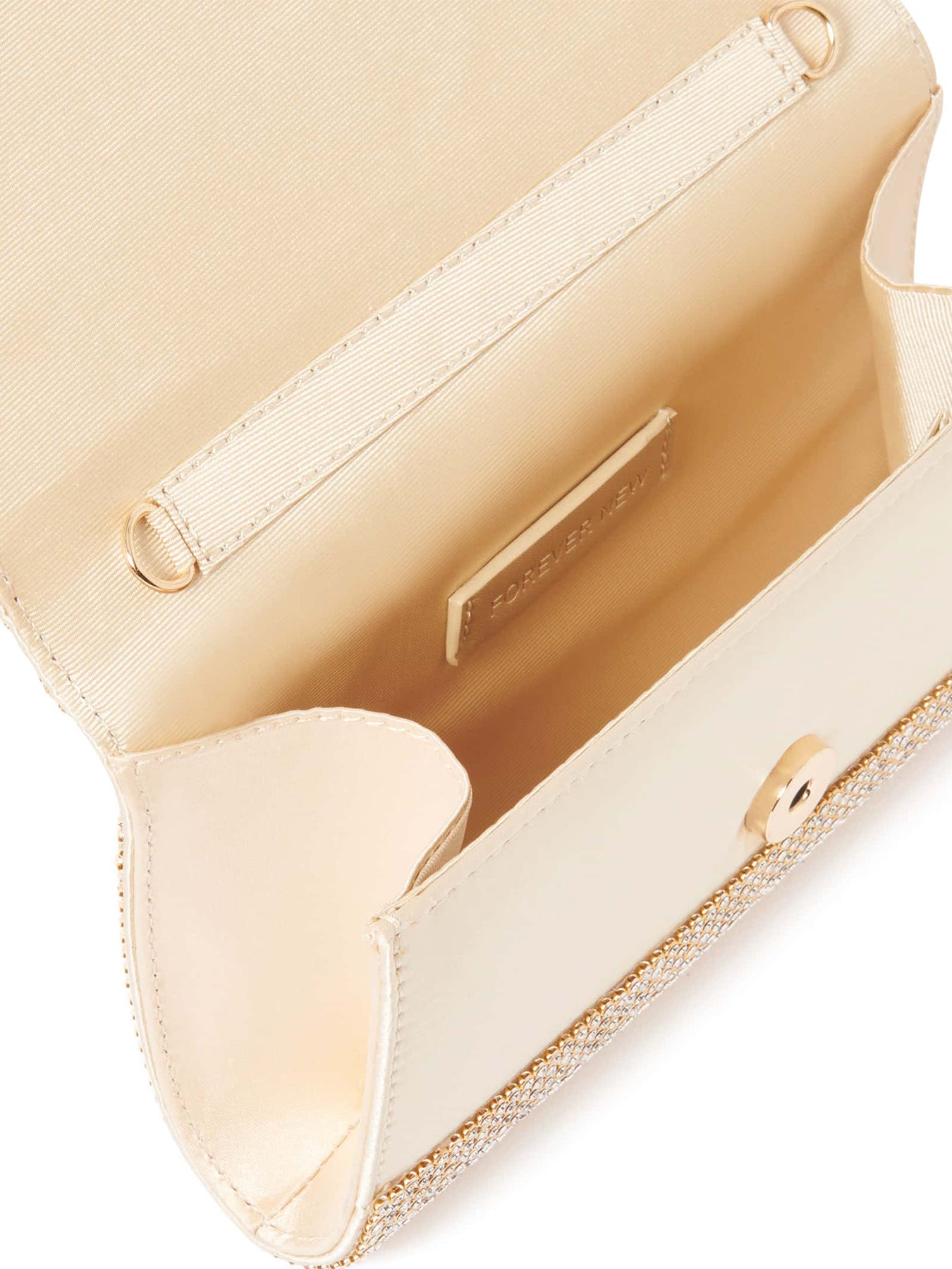 Hannah Heatfix Foldover Clutch Bag Gold