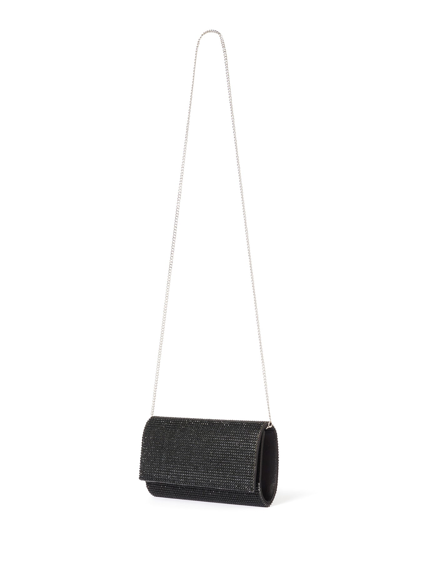 Hannah Heatfix Foldover Clutch Bag Black