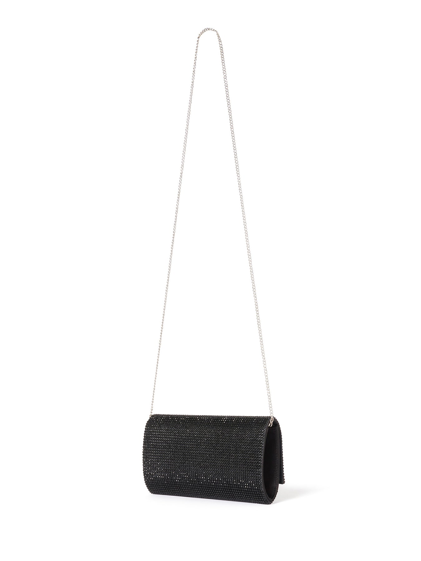Hannah Heatfix Foldover Clutch Bag Black
