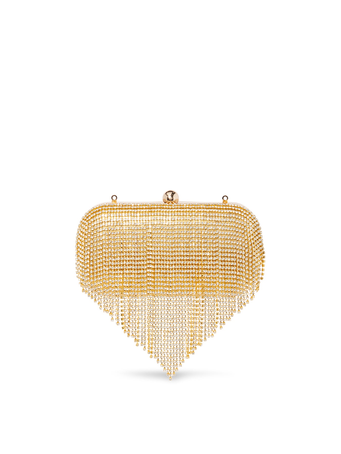 Opal Sparkle Tassel Hardcase Clutch Bag Gold