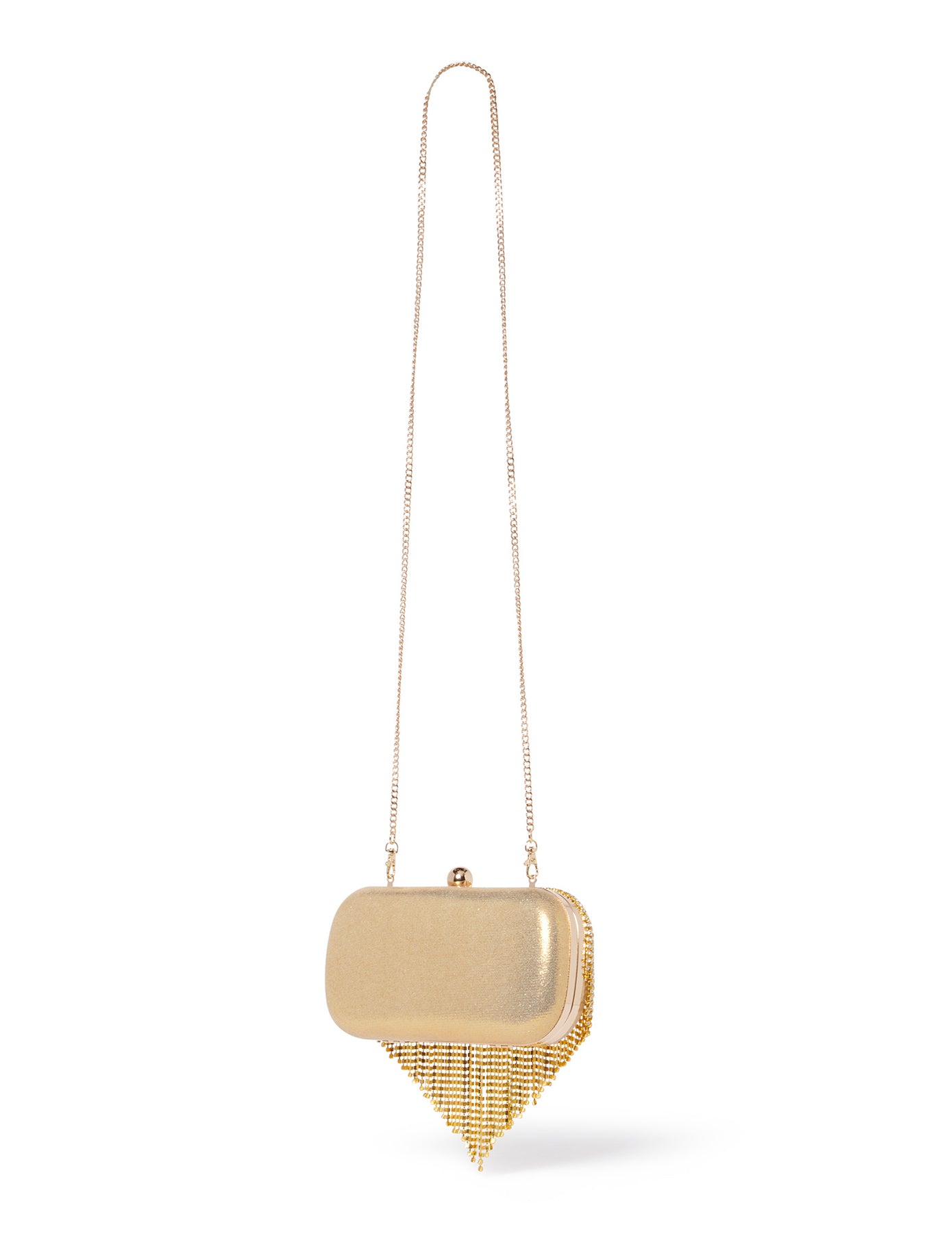 Opal Sparkle Tassel Hardcase Clutch Bag Gold