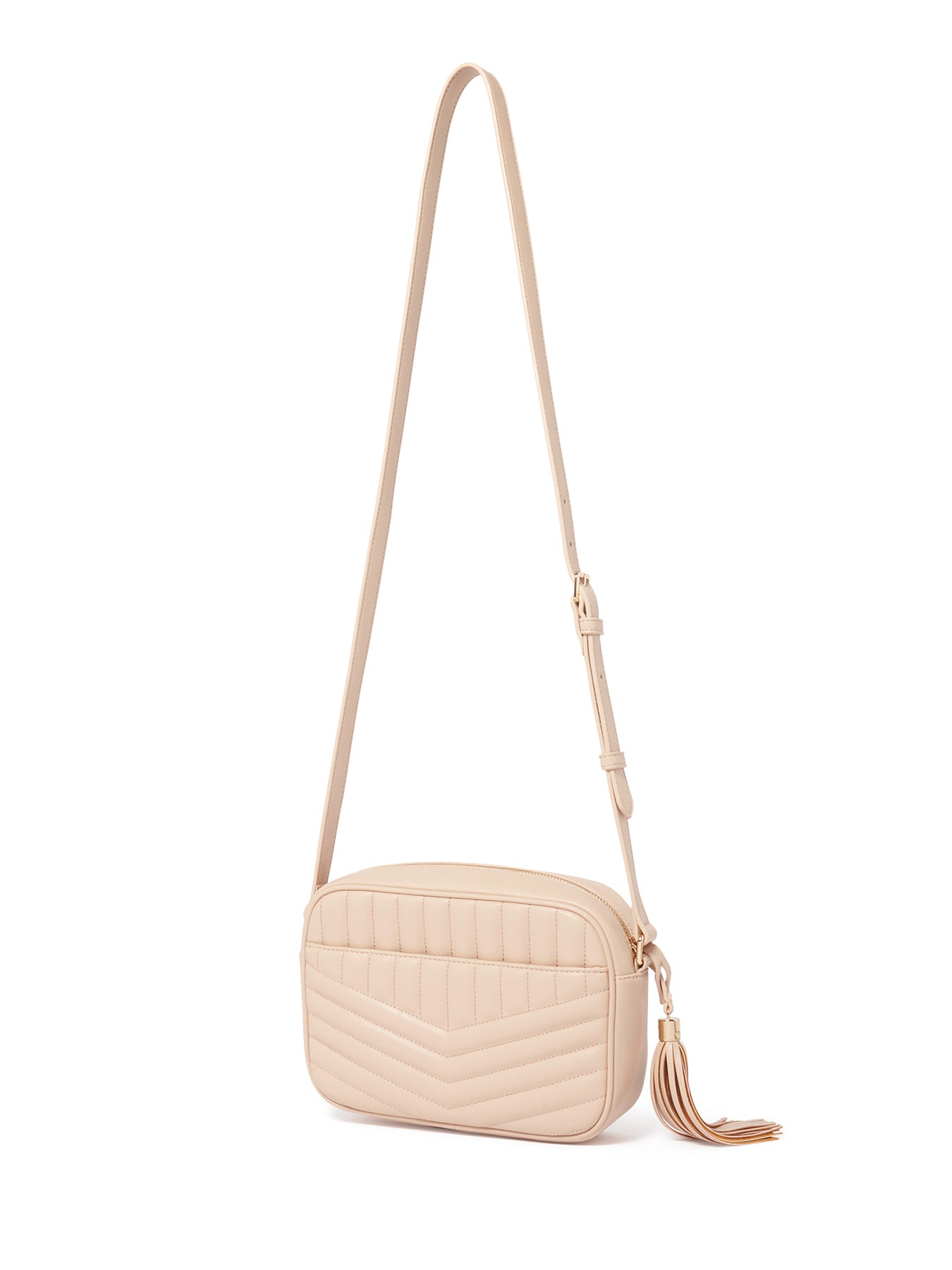 Signature Quinn Quilted Camera Bag Nude