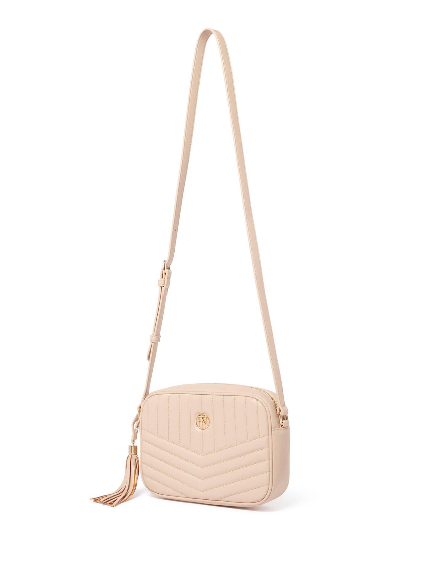 Signature Quinn Quilted Camera Bag Nude