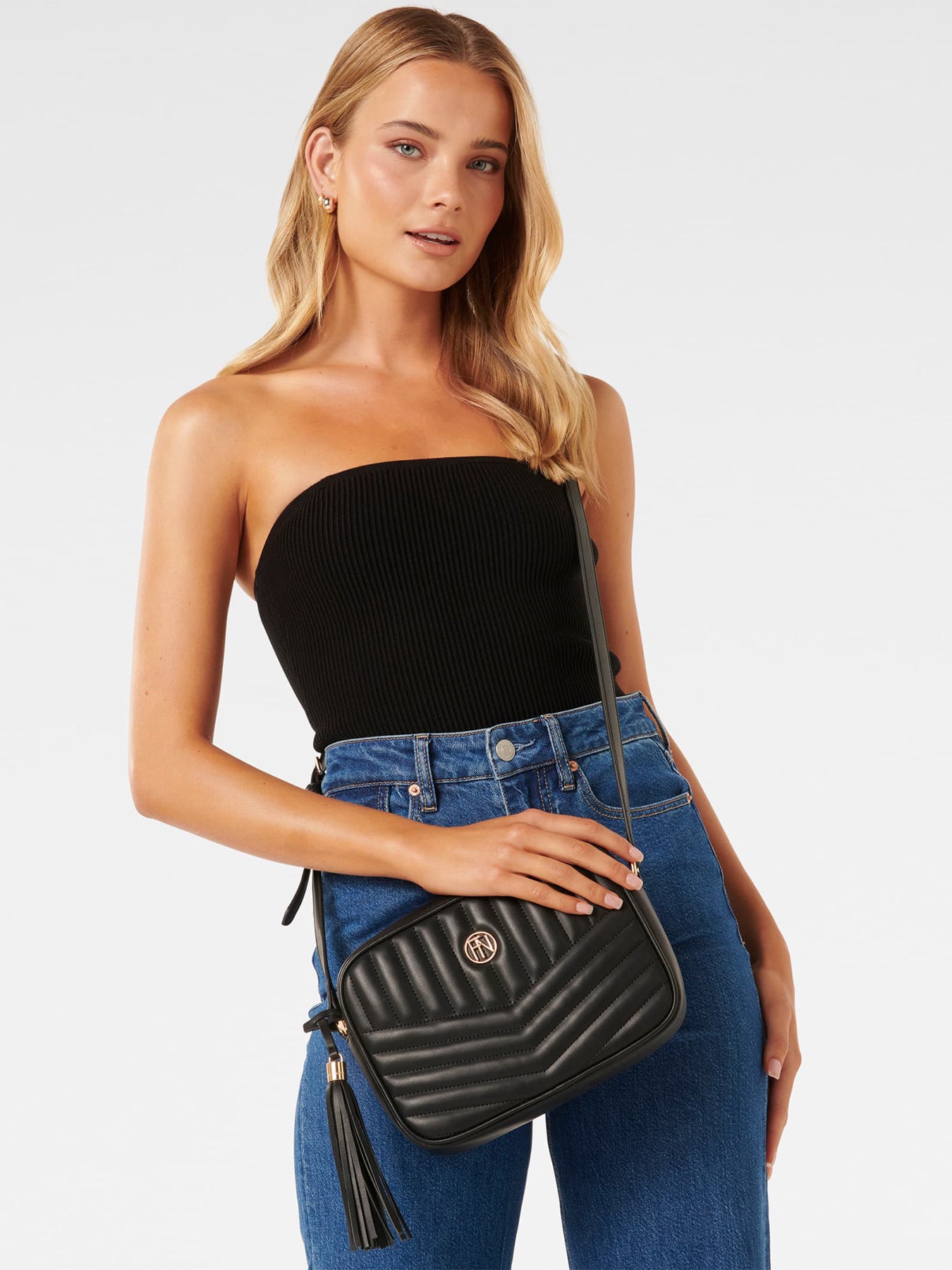 Signature Quinn Quilted Camera Bag Black