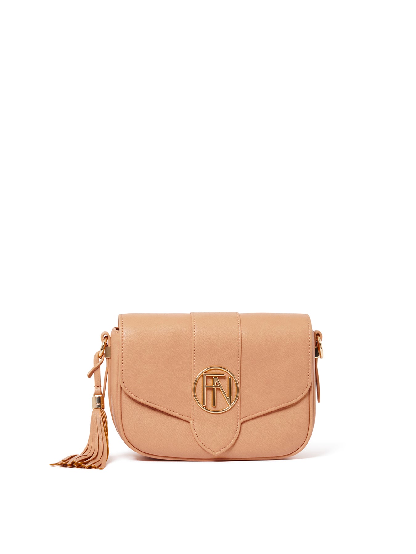 Signature Thea Tassel Saddle Crossbody Bag Brown